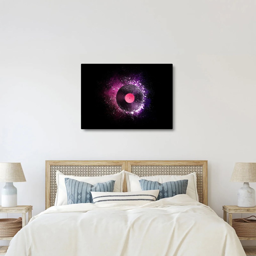 Obraz - Vinylová doska v ružovo-fialových (70x50 cm)