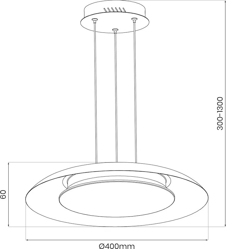 Závesné LED svietidlo Piattino, 1x LED 30w, 3000-6000k, w