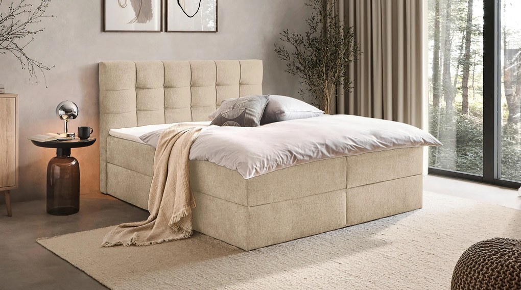 XXXLutz AMERICKÁ POSTEĽ, 140/200 cm, krémová Boxxx - Online Only spálne - 002444002612