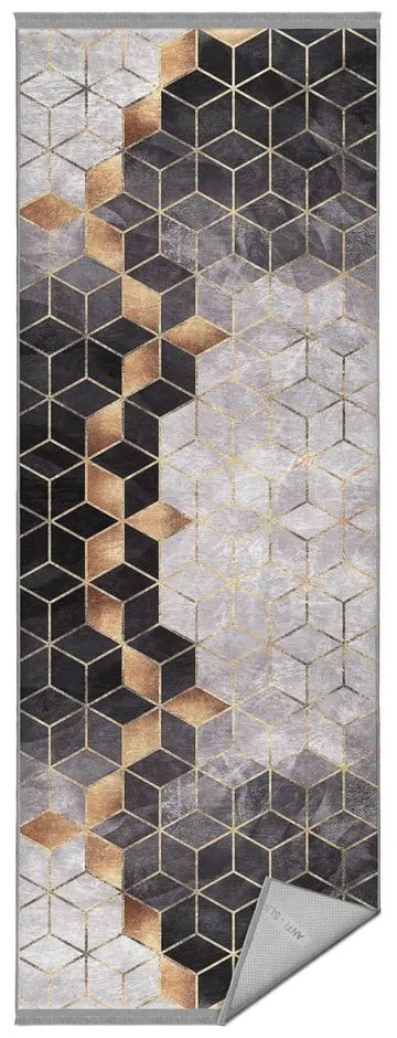 Koberec behúň v sivo-zlatej farbe 80x200 cm – Mila Home
