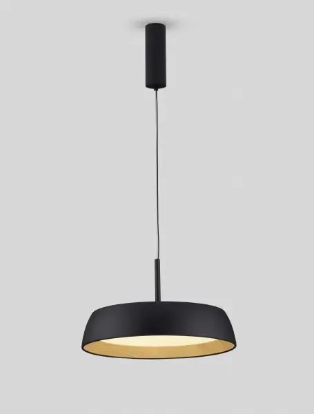 LED stmievateľný čierno-drevený dizajnový luster Sigi