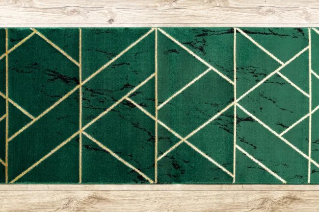 Behúň EMERALD exkluzívny 1012 glamour, marmur, geometrický zelený/zlatý