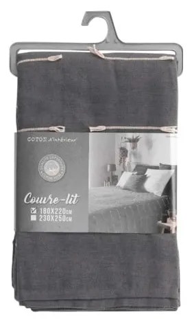 Antracitový pléd 180x220 cm Fileo – douceur d'intérieur