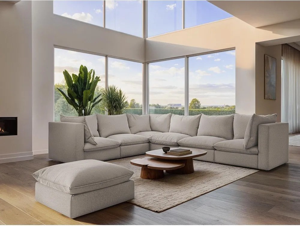 Vínovočervená rohová pohovka (pravý roh/s leňoškou) Manao – Makamii