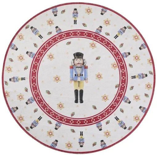 Koberec Toy's Delight Villeroy & Boch Nutcracker krémový / červený kruh