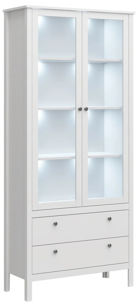 Vitrína 2W2S, biela, OLJE