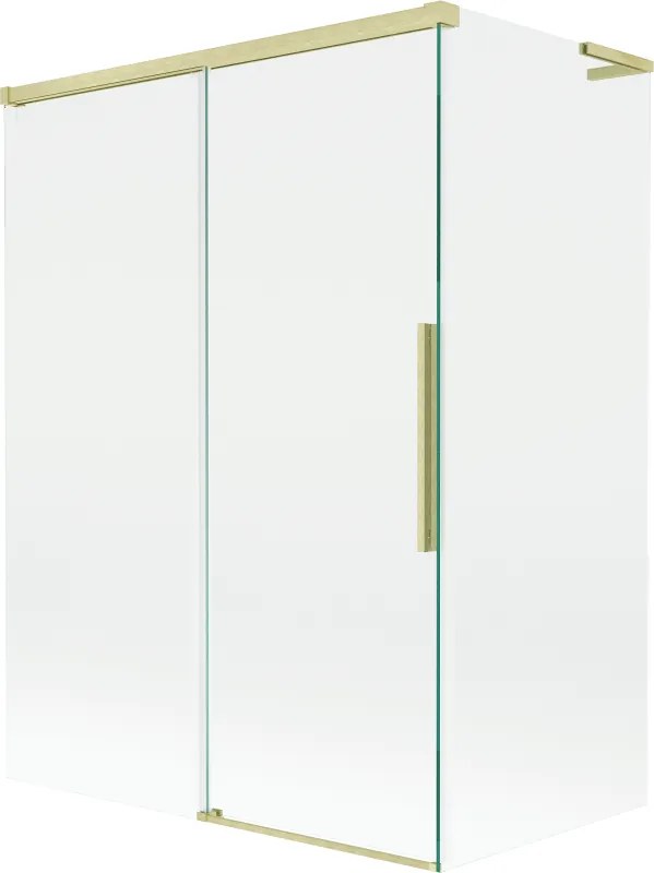 Mexen Rox, L posuvná 2-krídlová vaňová zástena 120 + 70 x 150 cm, 8mm číre sklo, zlatý matný profil, 8C9L-120-070-55-00