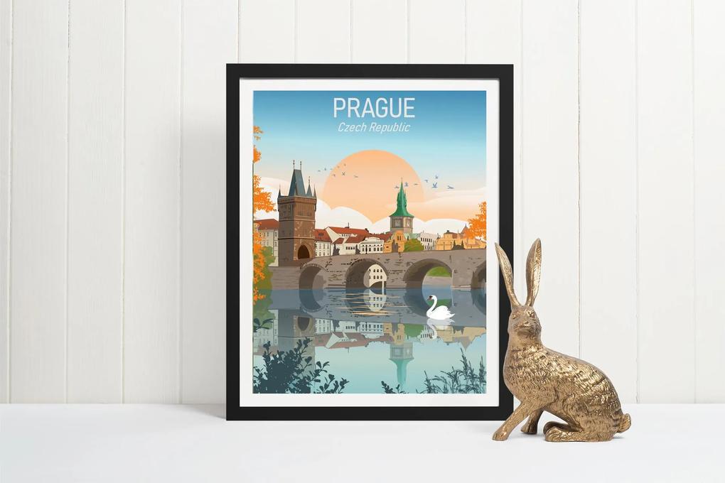 Poster Praha - Poster 50x70cm + čierny rám (71,8€)