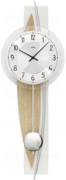 Designové nástěnné kyvadlové hodiny 7455 AMS 67cm