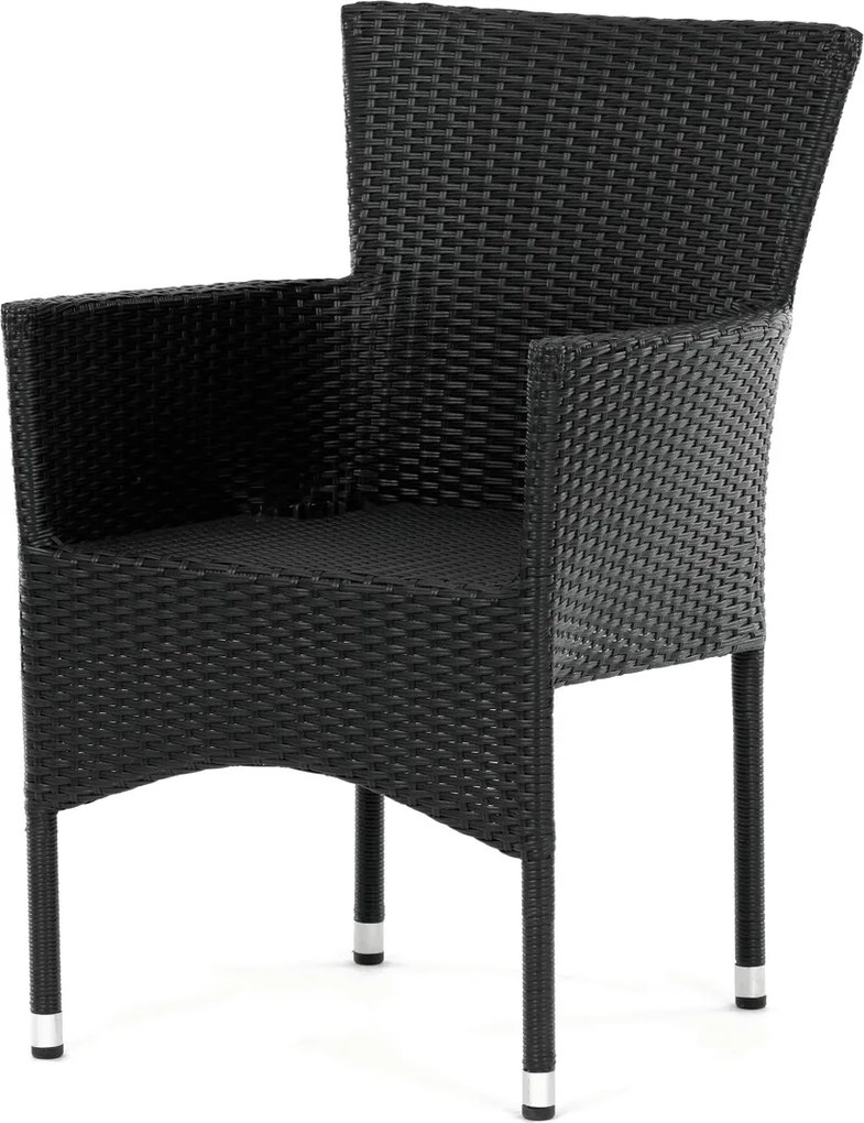 Autronic BONTEC Záhradná stolička, kov, polyratan, čierna, AZC-S2117 BK Farba: Čierna