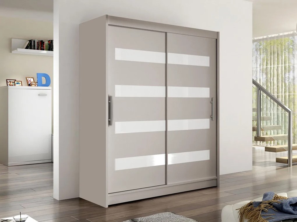 Skriňa Presto IV, Farby: čierna, Osvetlenie: osvetlenie LED RGB - farebné