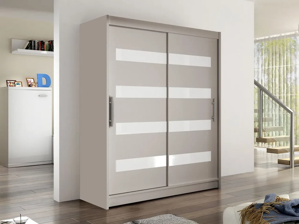 Skriňa Presto IV, Farby: čierna, Osvetlenie: osvetlenie LED RGB - farebné