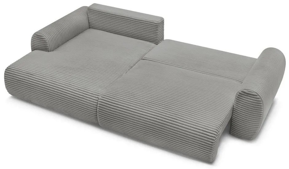 Tmavosivá menčestrová rozkladacia rohová pohovka (ľavý roh) Lucien – Bobochic Paris