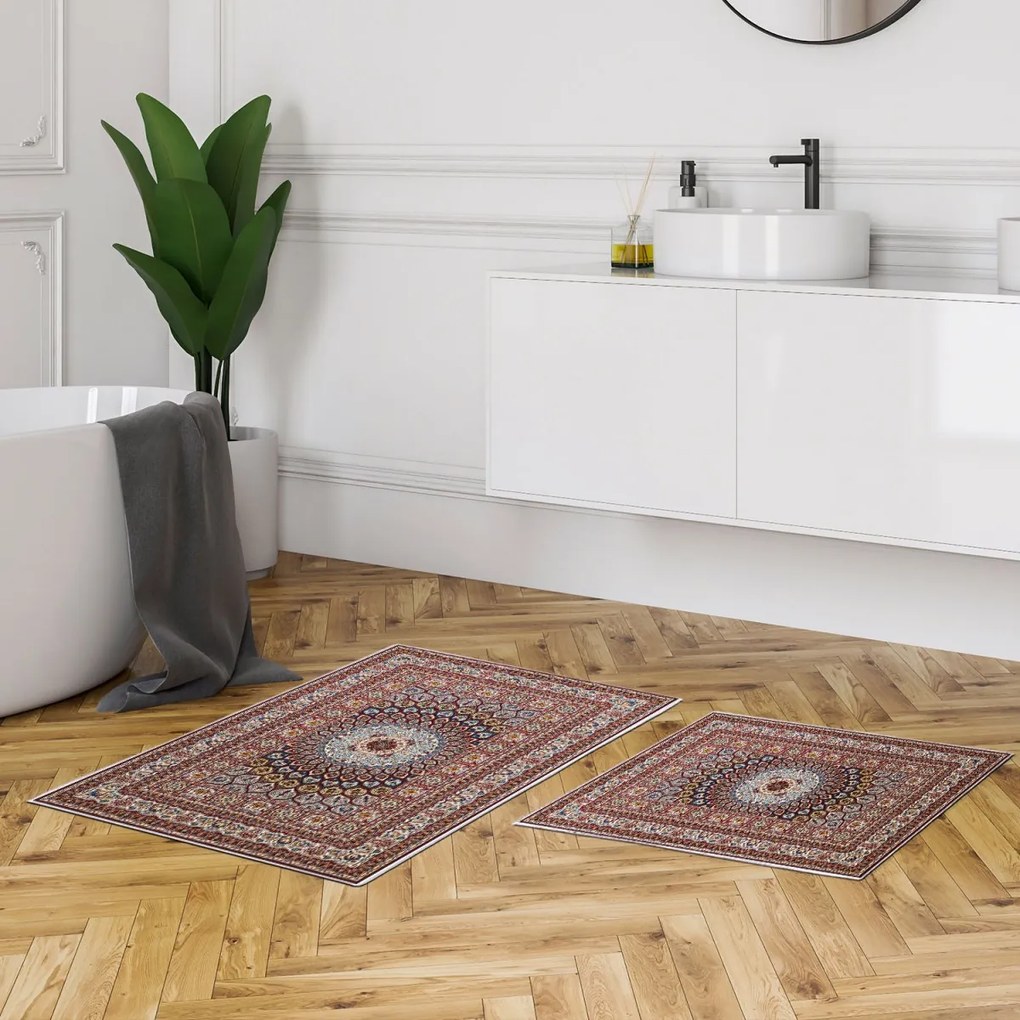 Súprava 2 kusov kúpeľňových predložiek Ozdobné Mandaly viacfarebné