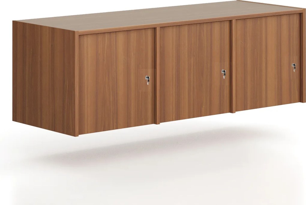 Nadstavba pre skrine FRAME, 3x dvere, 1299 x 450 x 427 mm, cylindrický zámok, orech