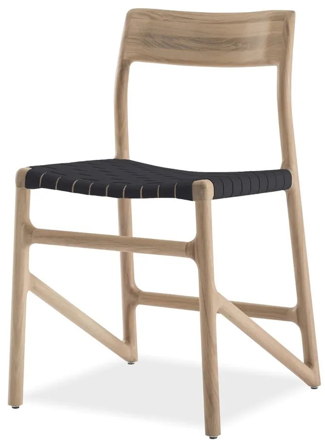 Jedálenská stolička z masívneho dubového dreva s čiernym sedadlom Gazzda Fawn