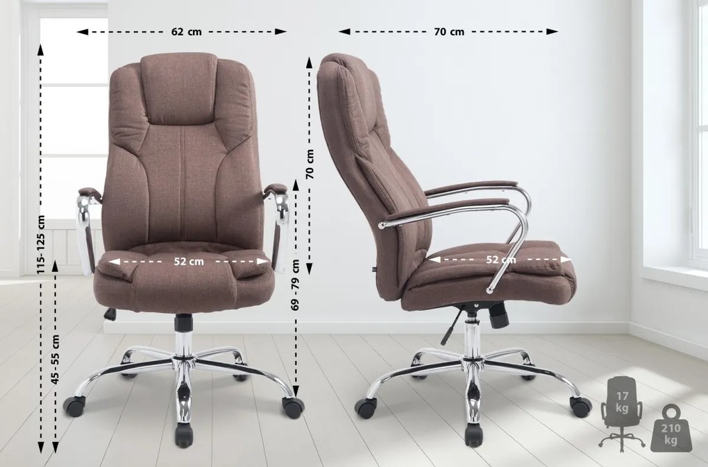 Design-Shop Kancelárska XXL stolička Xanthy látka - Hnedá
