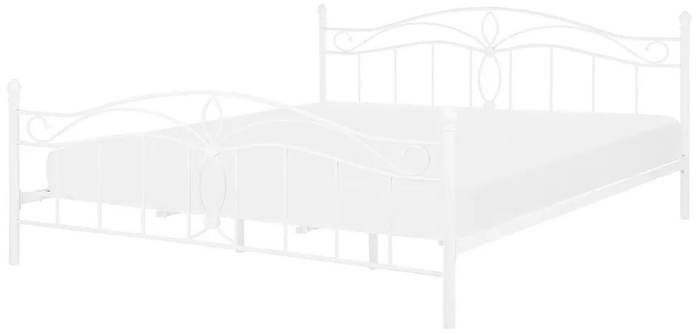 Kovová posteľ 180 x 200 cm biela ANTLIA Beliani