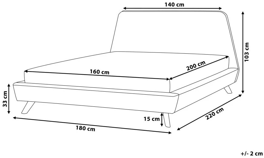Čalúnená posteľ 160 x 200 cm sivá VIENNE Beliani