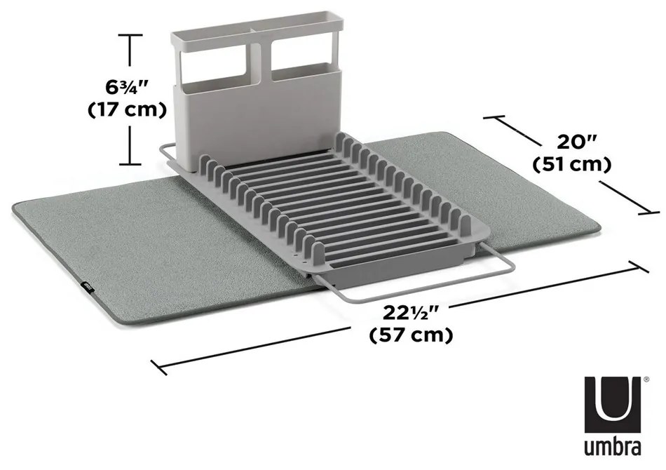 Umbra Odkvapkávač riadu UDRY OVER THE SINK sivý