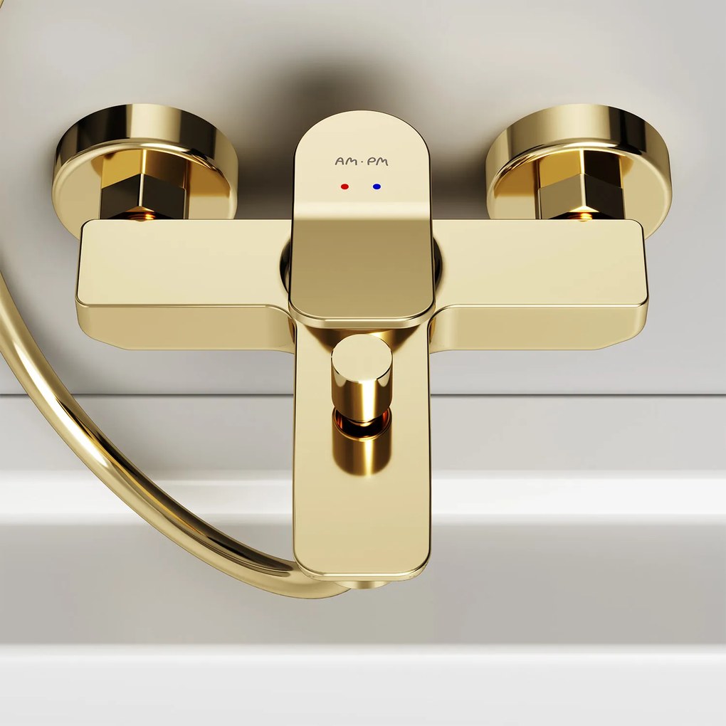 Vaňová a sprchová batéria AM.PM X-Joy FXA10099 jednopáková, zlatá