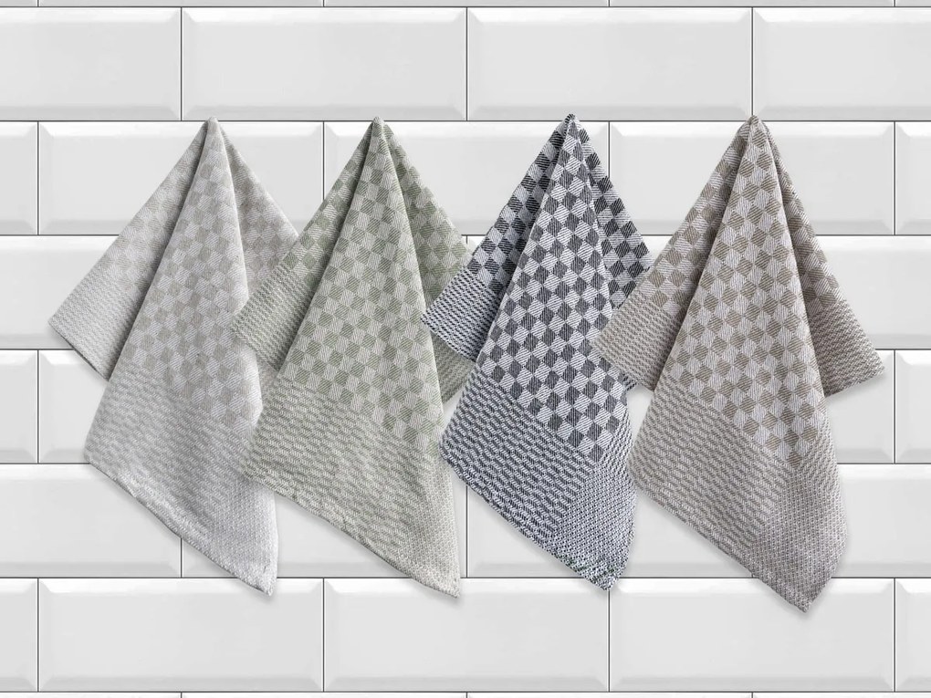 XPOSE® Pracovné kuchynské utierky TETRIS 4 ks mix farieb 50x70 cm