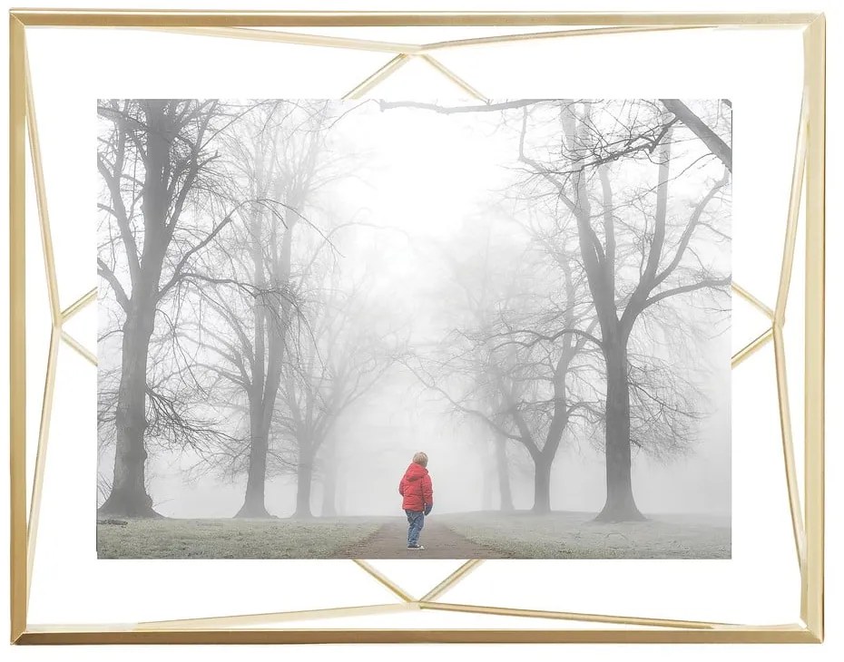 Kovový stojací/na stenu rámček v zlatej farbe 18x23 cm Prisma – Umbra