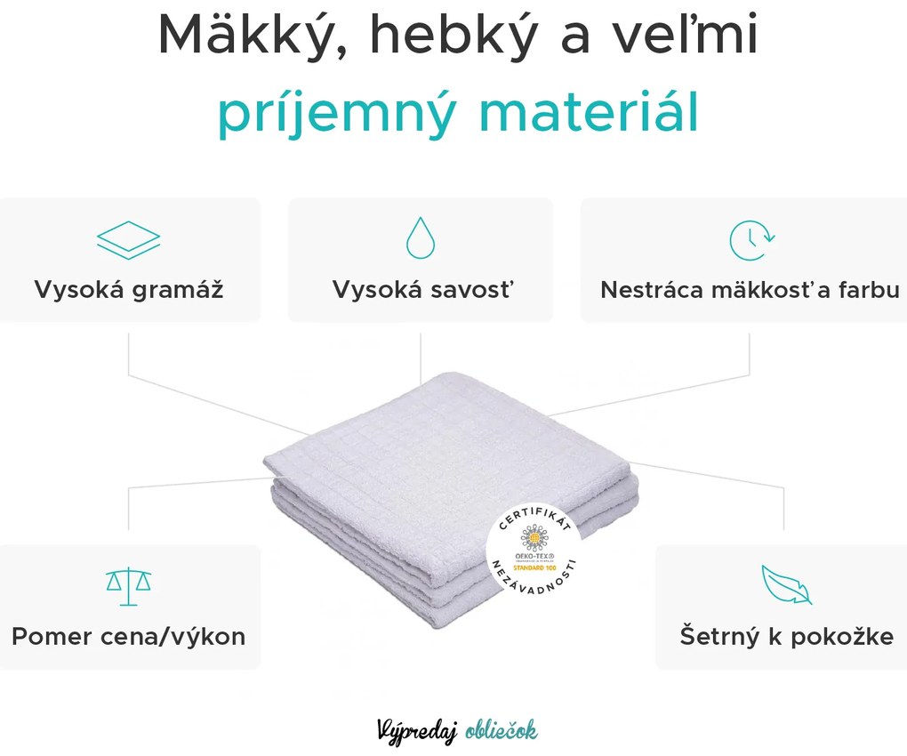 Osuška JERRY 70 x 140 cm biela, 100% bavlna