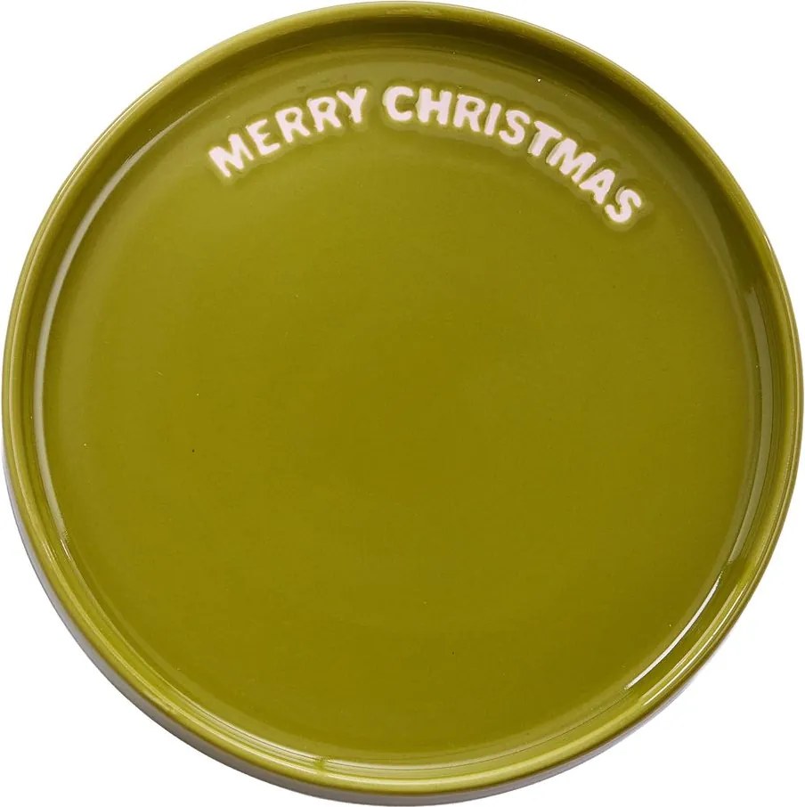 GOOD VIBES Tanier "Merry Christmas" 15 cm - zelená