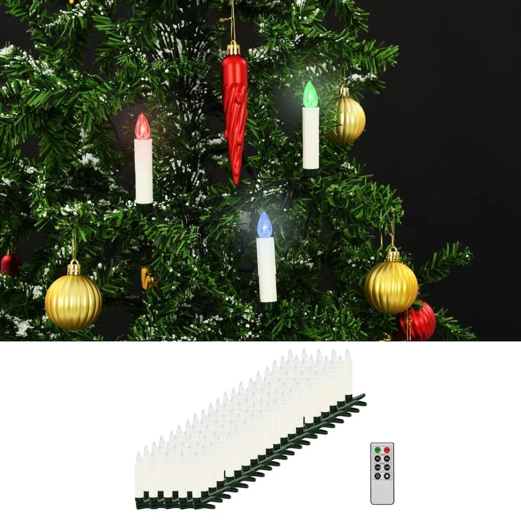 vidaXL Vianočné bezdrôtové LED sviečky s diaľkovým ovládaním 100 ks RGB