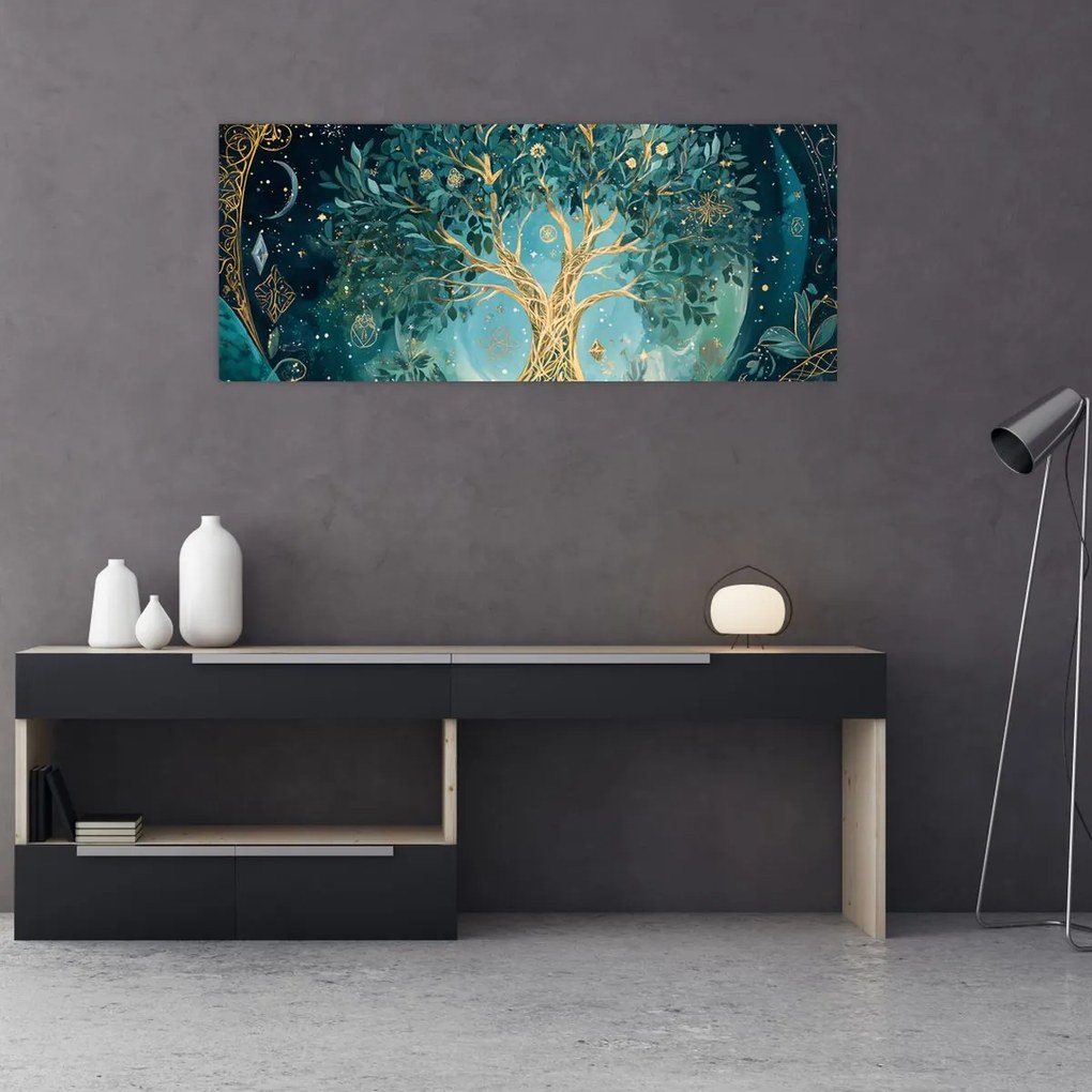 Obraz – Strom života vo vesmíre (120x50 cm)