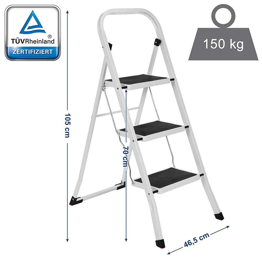 Oceľový rebrík - 3 schodíky