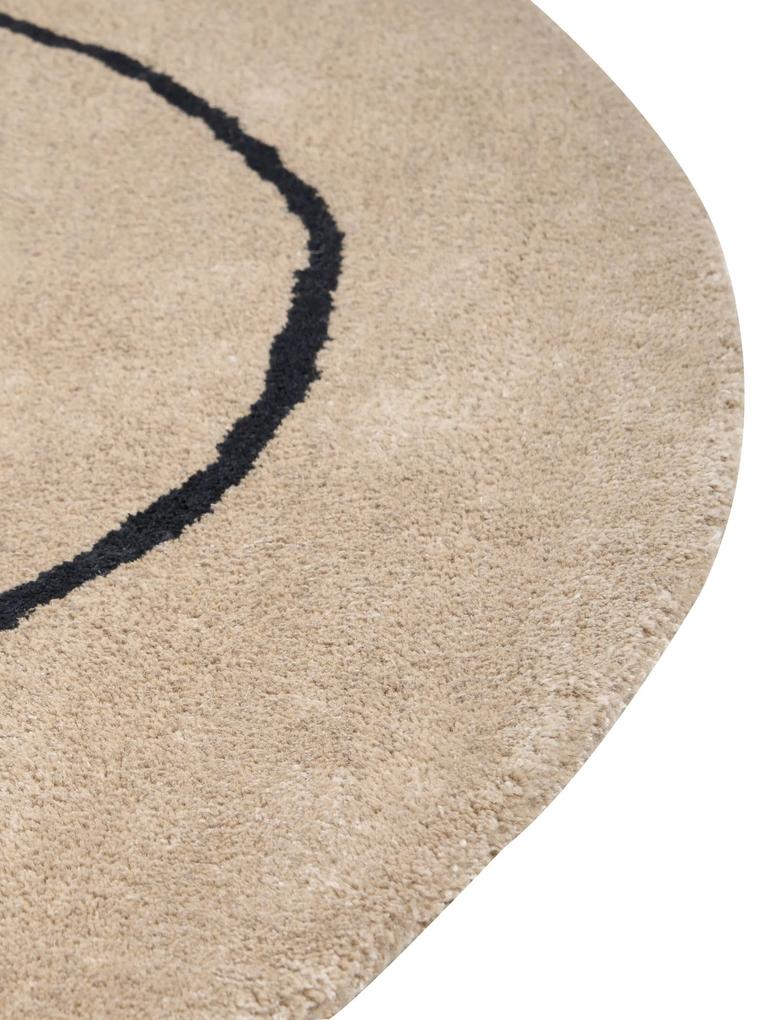 Viskózový koberec ⌀ 200 cm béžový DIGRI Beliani
