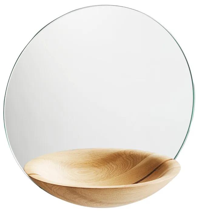 Nástenné zrkadlo s odkladacou miskou "Pocket", veľké, 3 varianty - Woud Varianta: svetlý dub