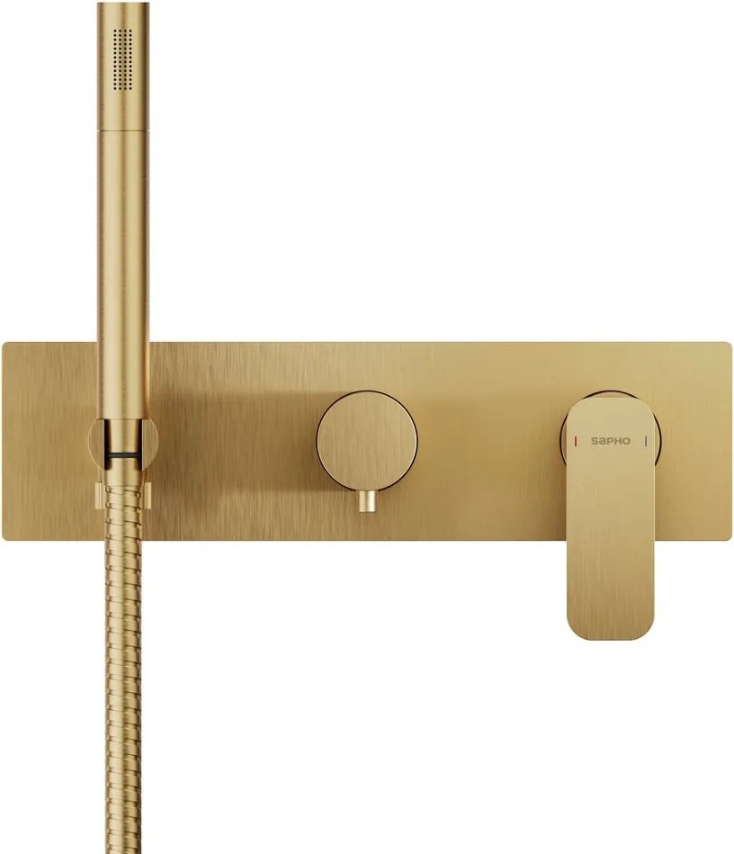 Podomietková sprchová batéria v zlatej farbe (2 výstupy) Spy – Sapho