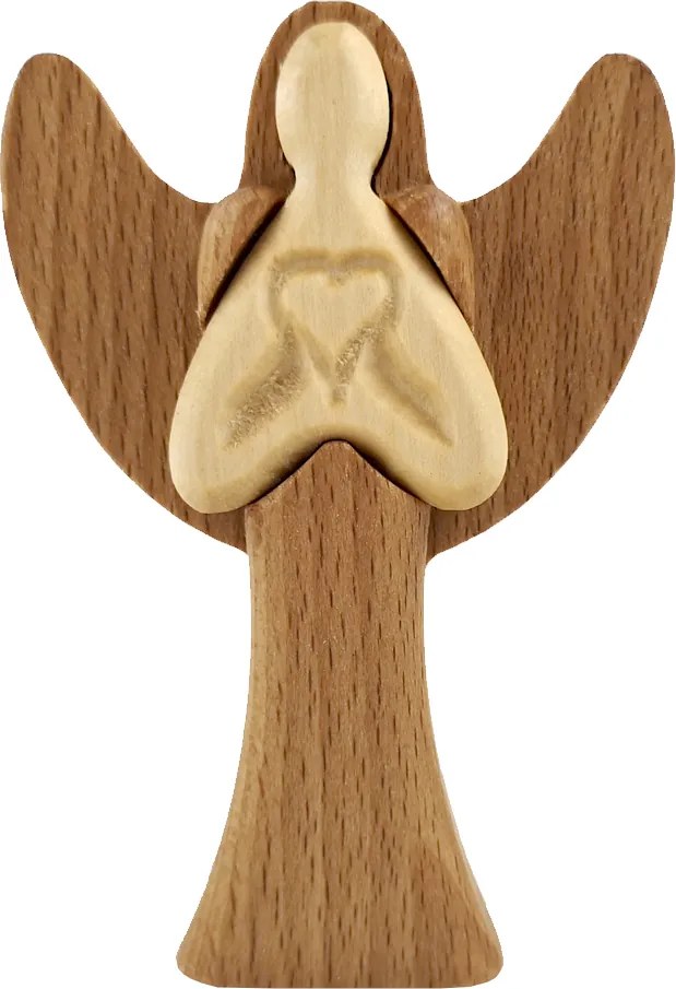 AMADEA Drevený anjel, masívne drevo, výška 10 cm
