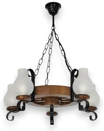 Brilagi - Luster na reťazi ROATA 5xE14/40W/230V pr. 50 cm buk/orech