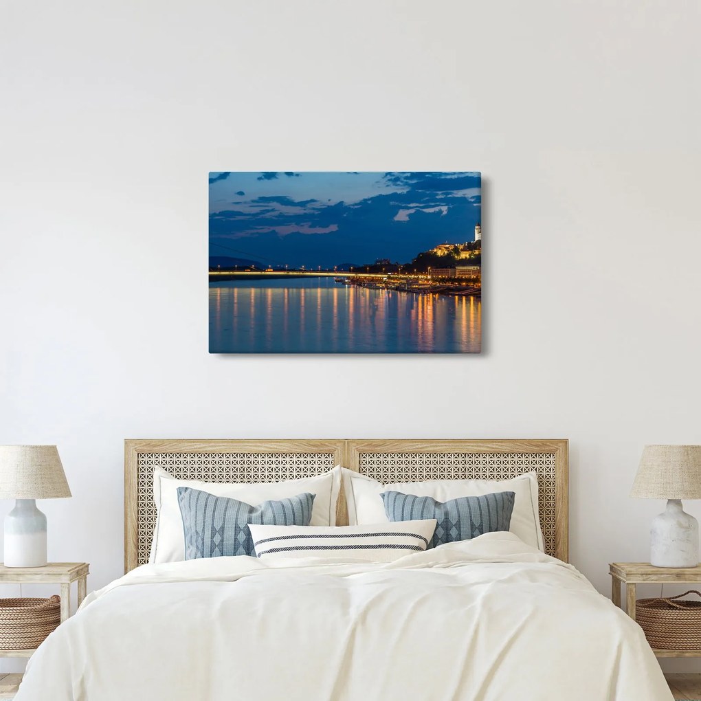 Obraz Bratislavy s hradom (90x60 cm)