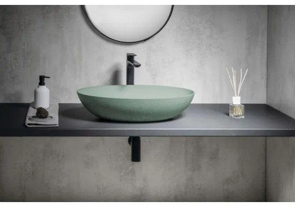 Sapho - Umývadlo na dosku FORMIGO 60x40 cm betón/zelená