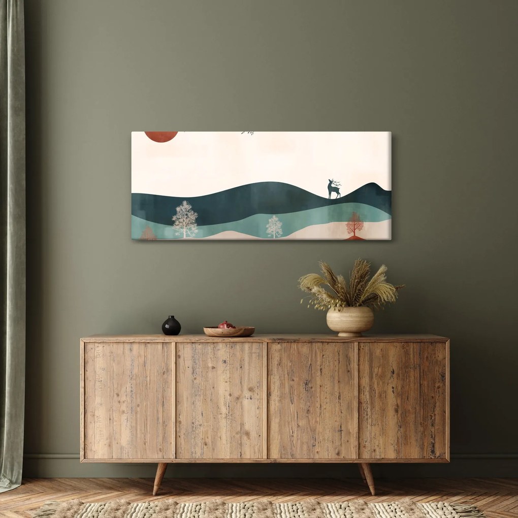 Obraz - Ilustrovaná krajina (120x50 cm)