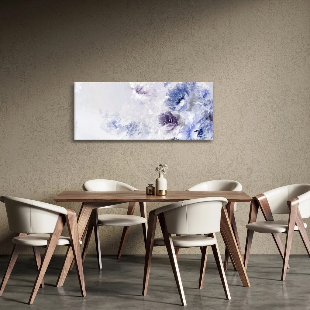 Obraz - Kvety, textúrovaná maľba (120x50 cm)