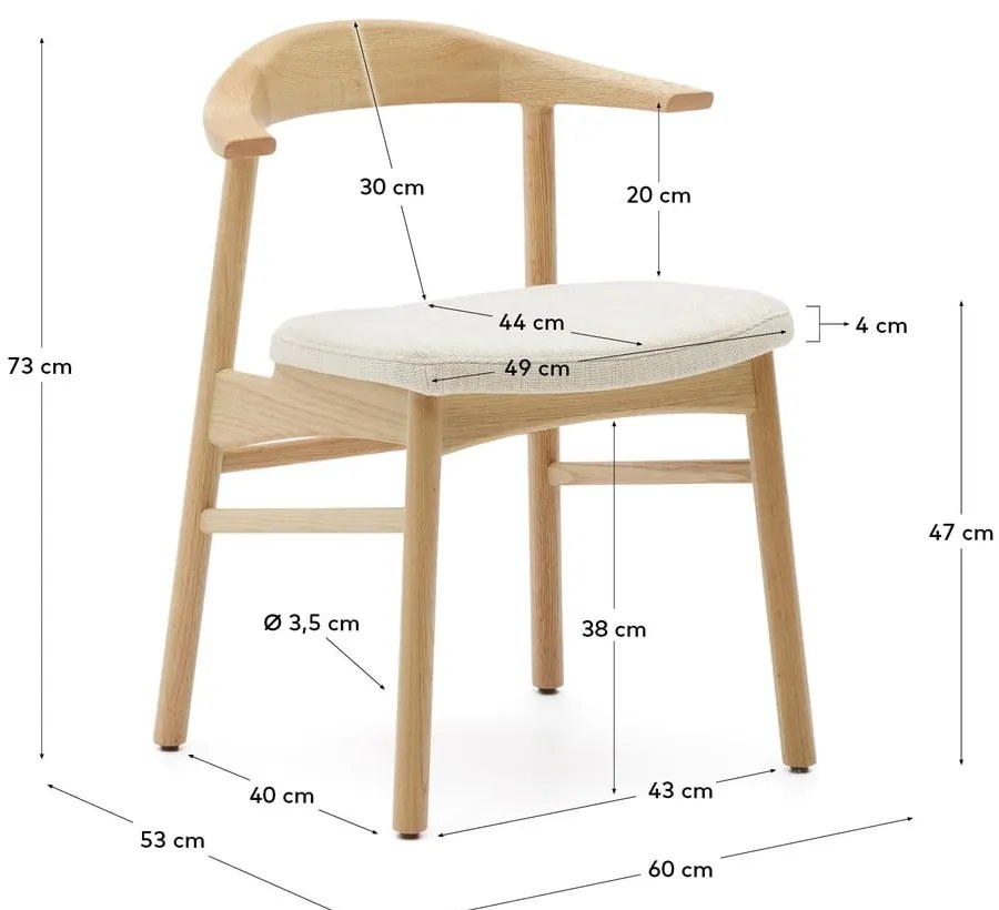 Béžová/v prírodnej farbe jedálenské stoličky Timons – Kave Home