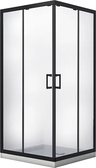 Besco Štvorcový sprchovací kút MODERN BLACK SQ 80x80 (90x90), výška 190 cm - bez vaničky BESCO-Rozmery: 90x90