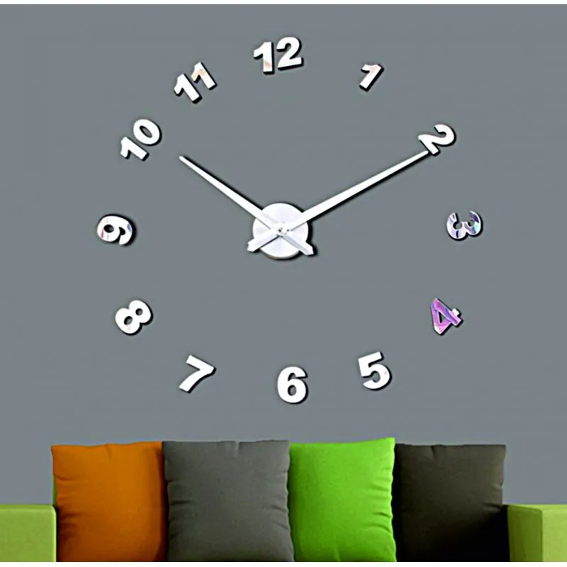 Nástenné hodiny zrkadlo. Nalepovacie hodiny zrkadlové čísla DIY NOSPEN Moderné nalepovacie nástenné hodiny | 3D hodiny 12SZ047