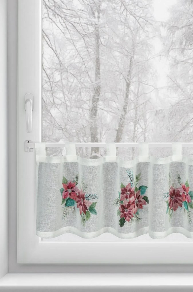 EUROFIRANY KRÁTKA VIANOČNÁ ZÁCLONA NA PÚTKACH XMAS3 30X150 CM VZOROVANÁ