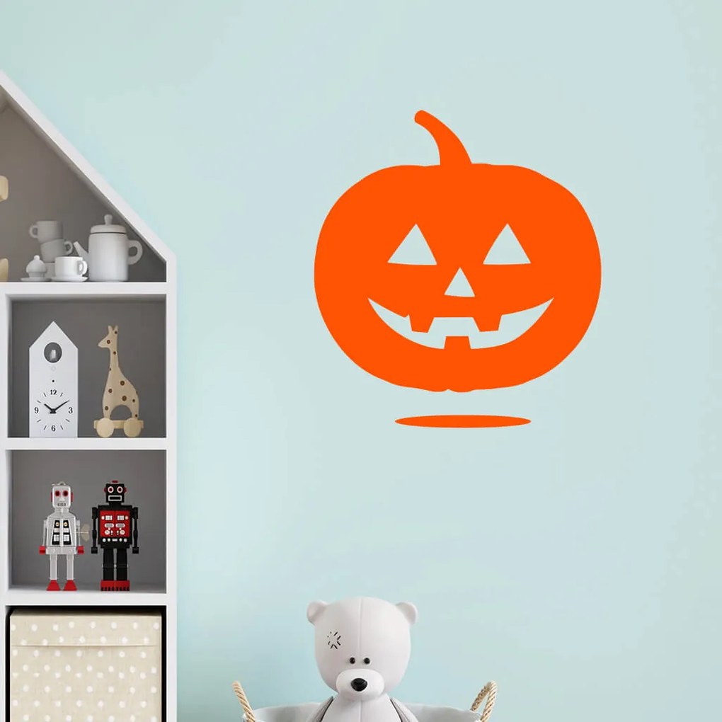 Veselá Stena Samolepka Halloweenska tekvica Farba: fialová, Veľkosť: 80 x 89 cm