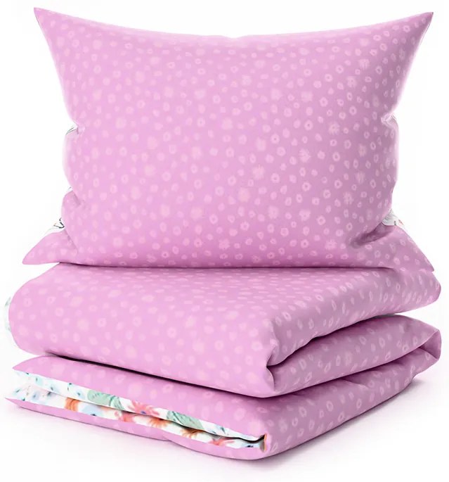 Krepové obliečky do postieľky Renforcé LUNETTA ružové Rozmer obliečky: 45 x 65 cm | 90 x 140 cm