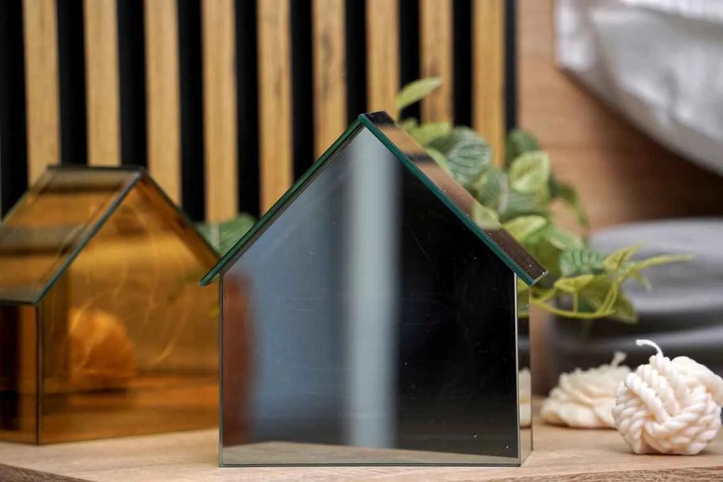 LED sklenený domček ELITE, sivý - viac veľkostí Veľkosť: L