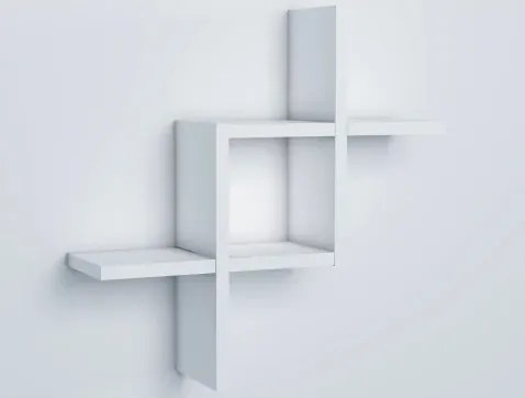 Nástenný regál/polica Geometry, biely%
