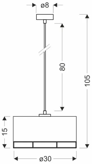 Závesný luster na lanku ARDI 1xE27/40W/230V hnedá/čierna